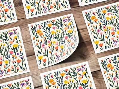 Colorful Floral Pattern Decorative Sticker Set