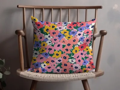 Vibrant Multicolor Floral Decorative Pillow Cushion