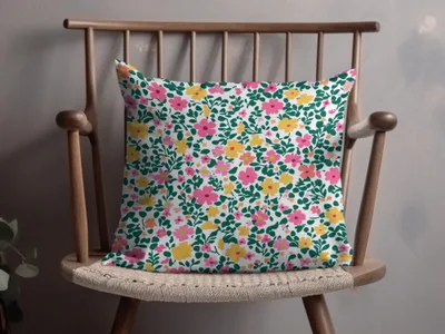 Vibrant Floral Printed Cushion Cover for Home Decor
