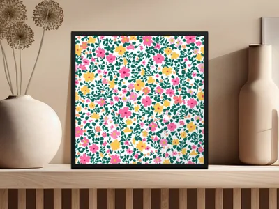Colorful Floral Pattern Art Print for Home Decor