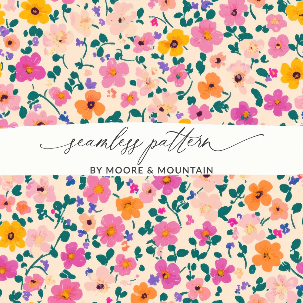 Bright Floral Seamless Pattern by Moore & Mountain