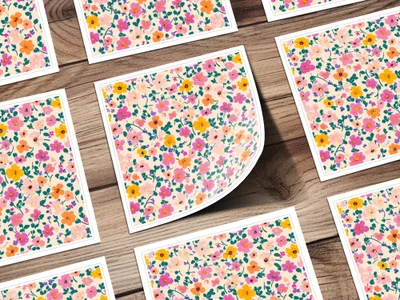 Vibrant Floral Design Sticker Decorative Kit for Crafting