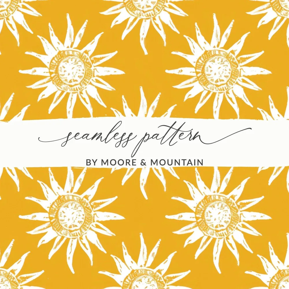 Sun Digital Paper, Seamless Pattern, Sunshine Design, Summer Digital Paper, Sunburst Digital Download, Bright Background, JPEG Files - Moore and Mountain