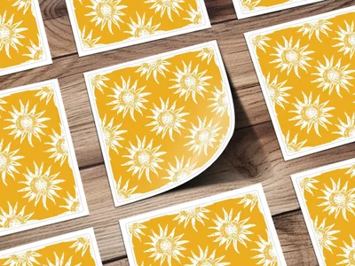 Sun Digital Paper, Seamless Pattern, Sunshine Design, Summer Digital Paper, Sunburst Digital Download, Bright Background, JPEG Files - Moore and Mountain