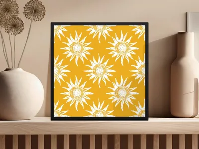 Sun Digital Paper, Seamless Pattern, Sunshine Design, Summer Digital Paper, Sunburst Digital Download, Bright Background, JPEG Files - Moore and Mountain