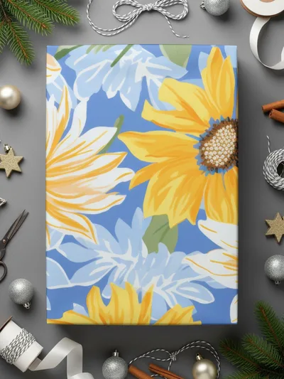 Sunflower Digital Paper, Floral Seamless Pattern, Commercial Use Background, Yellow Flower Clipart, Summer Print Fabric Pattern - Moore and Mountain