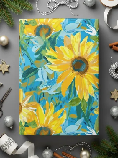 Sunflower Digital Paper, Floral Seamless Pattern, Yellow Flower JPEG Files, Fabric Design, Scrapbooking Paper, Digital Download - Moore and Mountain
