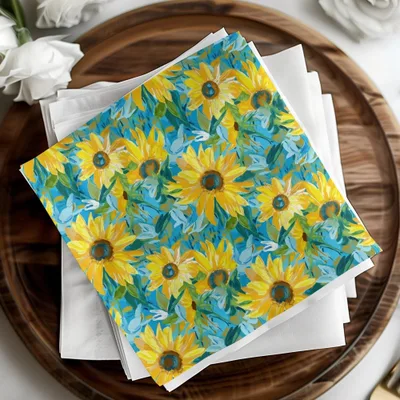 Sunflower Digital Paper, Floral Seamless Pattern, Yellow Flower JPEG Files, Fabric Design, Scrapbooking Paper, Digital Download - Moore and Mountain
