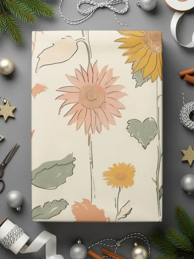 Sunflower Digital Paper, Seamless Floral Pattern, Boho Chic Design, Digital Background, Fabric Design, 12x12 JPEG, Printable Paper - Moore and Mountain