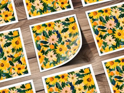 Sunflower Digital Seamless Pattern, Lemon Summer Print, JPEG File, Printable Fabric Design, Floral Pattern, Yellow Flower Design - Moore and Mountain
