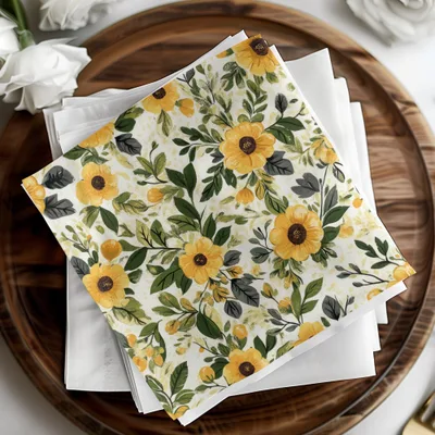 Sunflower Seamless Pattern, Floral Digital Paper, Watercolor Flower Backgrounds, Fabric Design, Commercial Use - Moore and Mountain