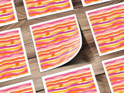 Sunset Stripes Digital Paper, Abstract Seamless Pattern, Pink Orange JPEG, Digital Download, Scrapbook Paper, Craft Supply, Printable Art - Moore and Mountain