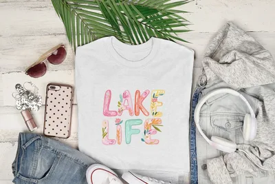 SVG Preppy Lake Life PNG SVG, Painterly Pastel Artwork, Watercolor Preppy Graphic, Gouache Style Illustration, Vibrant Digital Clipart