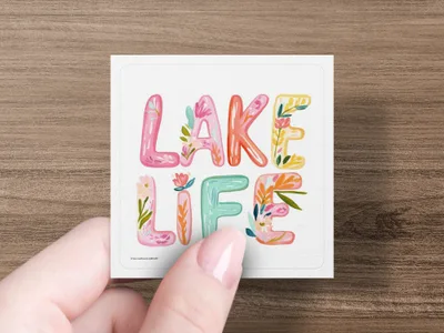 SVG Preppy Lake Life PNG SVG, Painterly Pastel Artwork, Watercolor Preppy Graphic, Gouache Style Illustration, Vibrant Digital Clipart