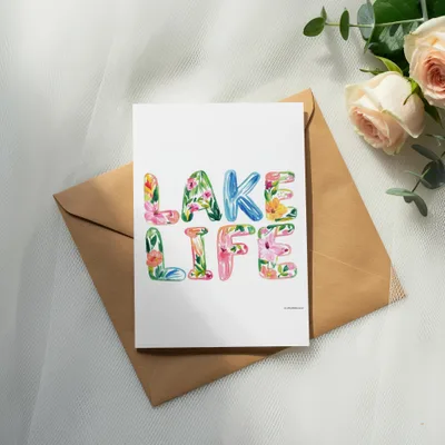 SVG Preppy lake life png svg, Watercolor Floral Painterly Graphic, Gouache Style Illustration Clipart, Artsy Girly Digital Download, Trendy
