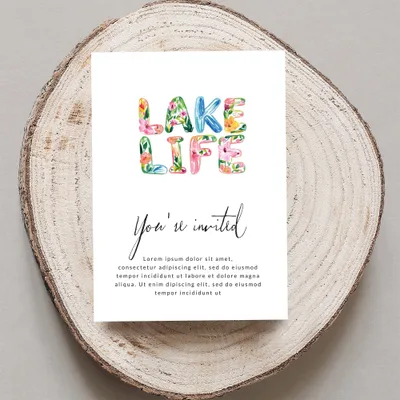 SVG Preppy lake life png svg, Watercolor Floral Painterly Graphic, Gouache Style Illustration Clipart, Artsy Girly Digital Download, Trendy