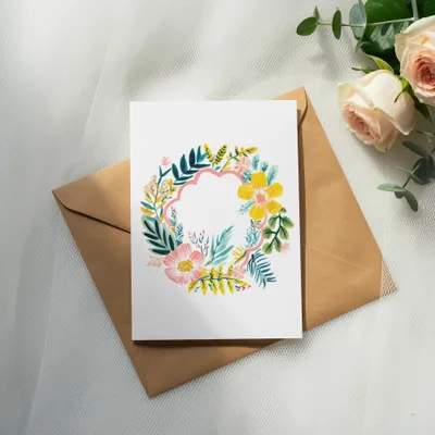 SVG Preppy Painterly Floral Frame SVG, Hand Painted PNG Clipart, Gouache Style Illustration, Vibrant Painted Aesthetic, Trendy Pastel Digital