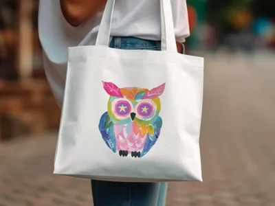 SVG Preppy Painterly Owl SVG, Hand Painted PNG Clipart, Gouache Style Digital Illustration, Vibrant Watercolor Preppy Graphic, Whimsical Rainbow