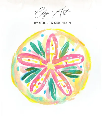 SVG Preppy Sand Dollar PNG SVG, Bright Beach Clipart, Girly Summer Graphic, Printable Sticker File, Bold Rainbow Design, Cute Fantasy