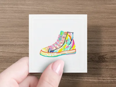 SVG Preppy Sneaker Clipart, Neon Pastel SVG, Vibrant PNG Download, Y2K Rainbow Shoe Art, Colorful Sticker Design, Printable Sticker File