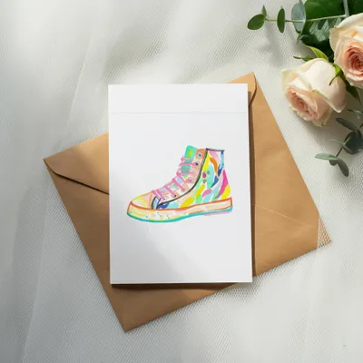 SVG Preppy Sneaker Clipart, Neon Pastel SVG, Vibrant PNG Download, Y2K Rainbow Shoe Art, Colorful Sticker Design, Printable Sticker File