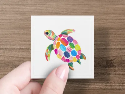 SVG Preppy Turtle Clipart, Rainbow Sea Turtle SVG, Neon Pastel PNG, Colorful Animal Sticker, Trendy Girly Graphic, Cute Ocean Art Digital