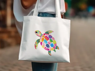 SVG Preppy Turtle Clipart, Rainbow Sea Turtle SVG, Neon Pastel PNG, Colorful Animal Sticker, Trendy Girly Graphic, Cute Ocean Art Digital