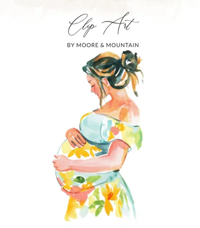 SVG Watercolor Pregnant Woman SVG, PNG Digital Art, Expecting Mom Illustration, Motherhood Journey, Baby Shower Gift, Maternity Clipart, Instant