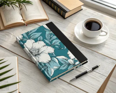 Teal Floral Seamless Pattern, White Flower Digital Paper, Fabric Design Download, Two Scales Included, Commercial Use - Moore and Mountain