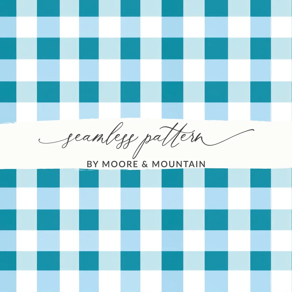 Blue and White Gingham Seamless Pattern Design