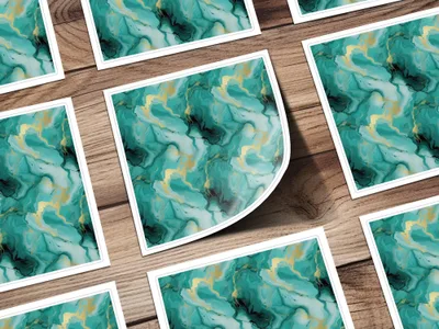 Teal Gold Marble Digital Paper, Seamless Abstract Pattern, Fabric Print, Scrapbook Paper, Watercolor Texture, Commercial Use - Moore and Mountain