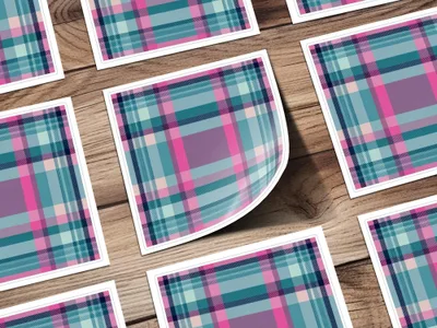 Teal Pink Plaid Digital Paper, Seamless Tartan Pattern, Commercial Use, Fabric Design, Scrapbook Paper, Digital Backgrounds - Moore and Mountain