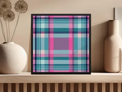 Teal Pink Plaid Digital Paper, Seamless Tartan Pattern, Commercial Use, Fabric Design, Scrapbook Paper, Digital Backgrounds - Moore and Mountain