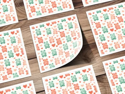 Teddy Bear Heart Digital Pattern, Seamless Kids Design, Nursery Art, Pastel Colors, Scrapbooking Paper, Fabric Print, Digital Download - Moore and Mountain