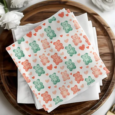 Teddy Bear Heart Digital Pattern, Seamless Kids Design, Nursery Art, Pastel Colors, Scrapbooking Paper, Fabric Print, Digital Download - Moore and Mountain