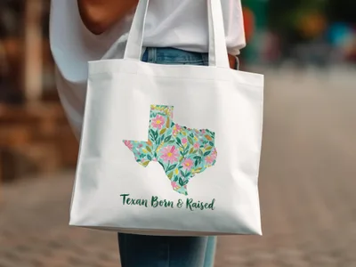 Texan Born & Raised T-Shirt Digital File, Watercolor Texas State Floral PNG Design, Southern Pride Gift, Home State Shirt
