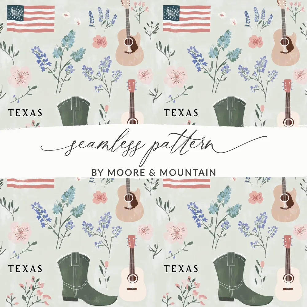 Texas Inspired Seamless Pattern by Moore and Mountain