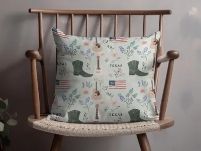 Decorative Texas Theme Cushion Cover Patterned Pillow