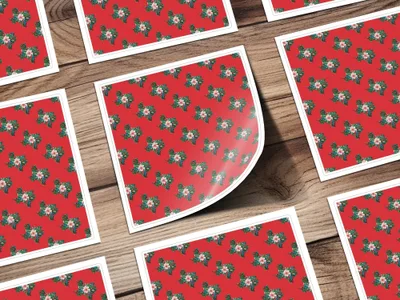 Texas Christmas Digital Paper, Seamless Pattern, Floral Texas, Holiday Pattern, 12x12 JPEG, Printable Fabric, Scrapbooking - Moore and Mountain