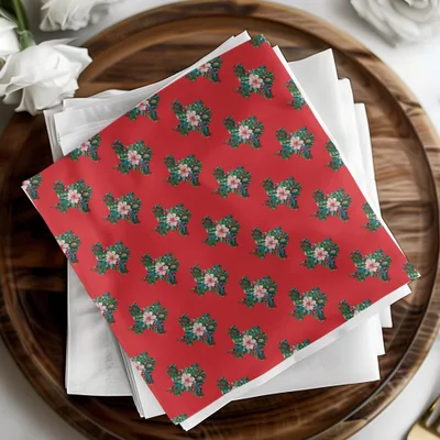 Texas Christmas Digital Paper, Seamless Pattern, Floral Texas, Holiday Pattern, 12x12 JPEG, Printable Fabric, Scrapbooking - Moore and Mountain