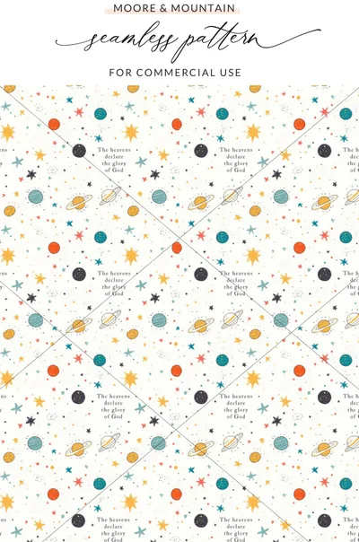 MOORE & MOUNTAIN Seamless Pattern for Commercial Use