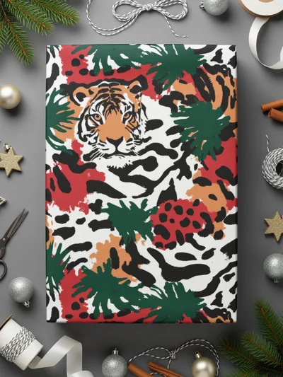 Tiger Jungle Digital Paper, Seamless Pattern, Animal Print, Scrapbook Paper, Fabric Design, 12x12 JPEG Files, Digital Download - Moore and Mountain