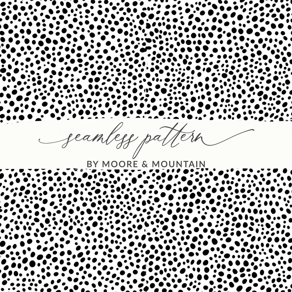 Tiny Black and White Dots Seamless Pattern Doodle Dots Background - Moore and Mountain