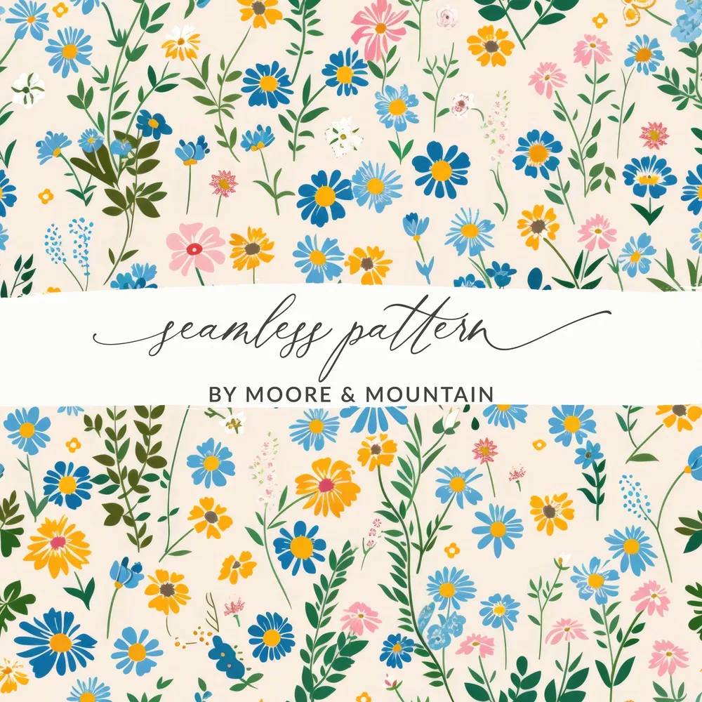 Colorful Floral Seamless Pattern by Moore & Mountain