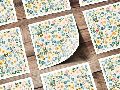 Colorful Floral Pattern Print with Diverse Flower Design