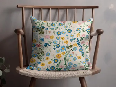 Colorful Wildflower Pattern Decorative Pillow product
