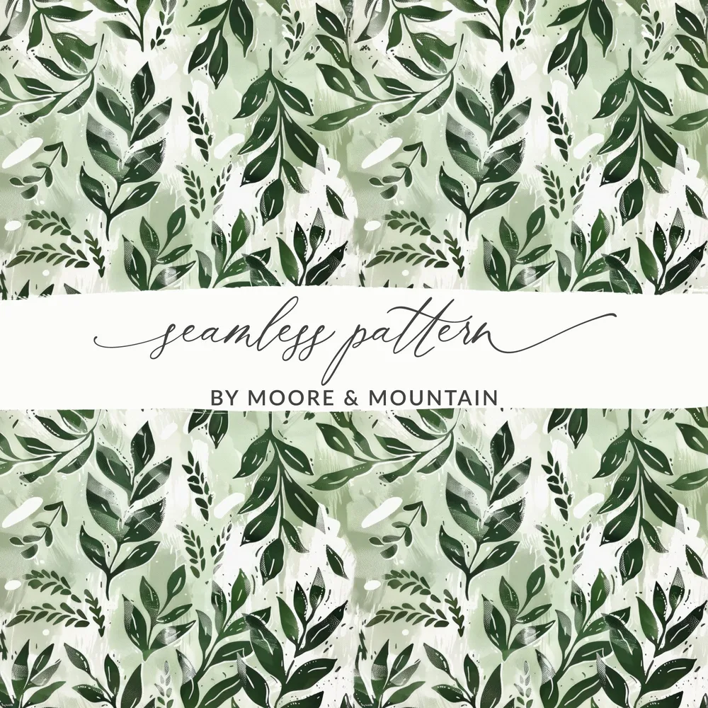 Seamless Leafy Green Pattern by Moore & Mountain