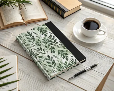 Green Leaves Design Hardcover Notebook Product