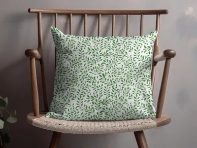 Green Leaf Patterned Decorative Cushion Pillow product