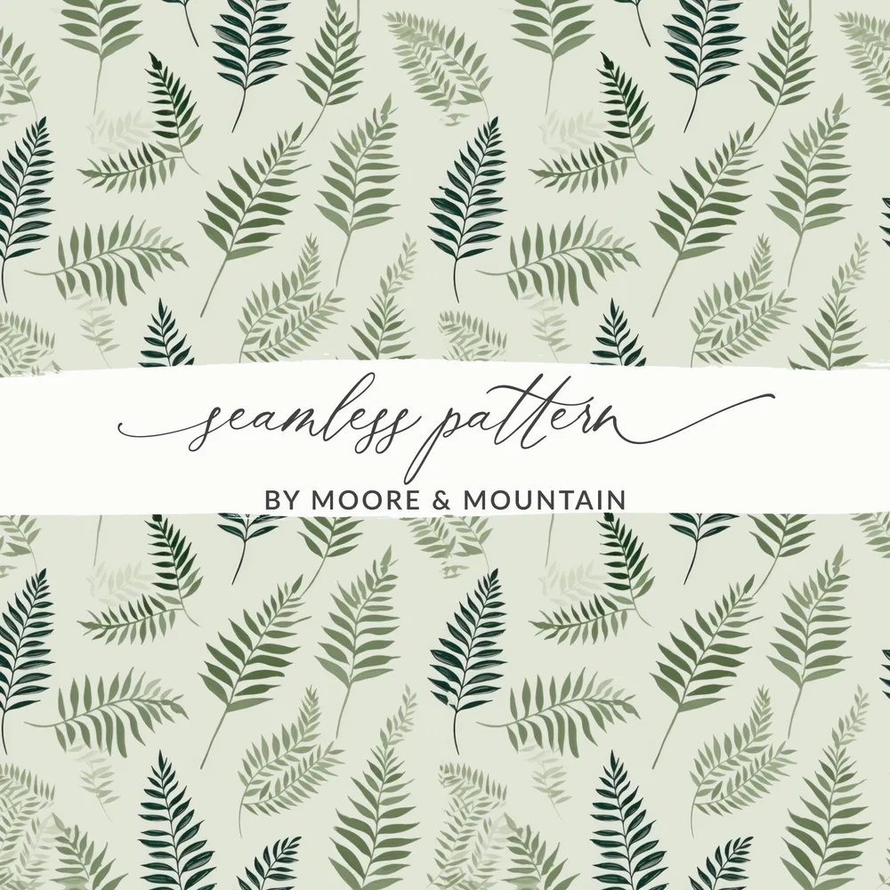 Elegant Leafy Green Seamless Pattern by Moore & Mountain